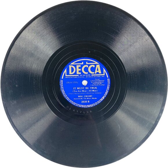 Bing Crosby I Surrender Dear 10in Shellac 78 RPM Decca 2535 Vintage Record - Picture 3 of 4